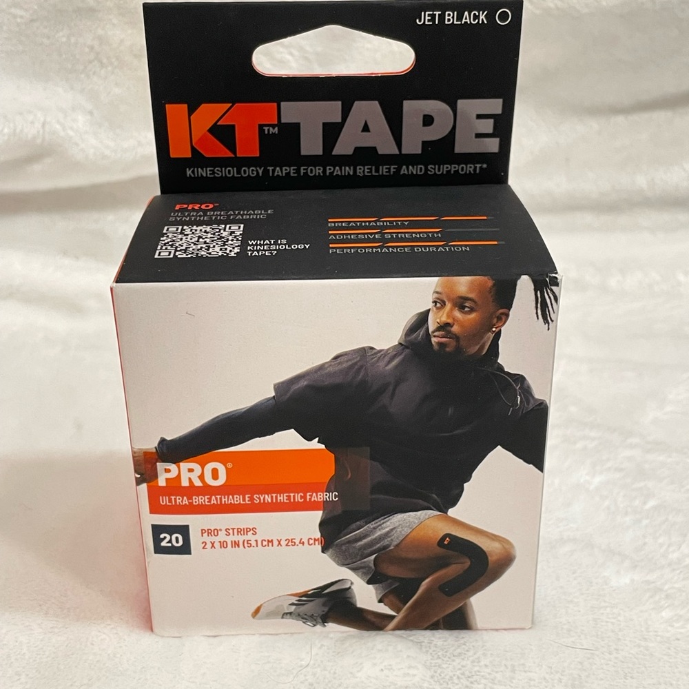 2NEW KT Tape Pro 10" Precut Kinesiology Elastic Sports 20Strips Blue & Jet Black